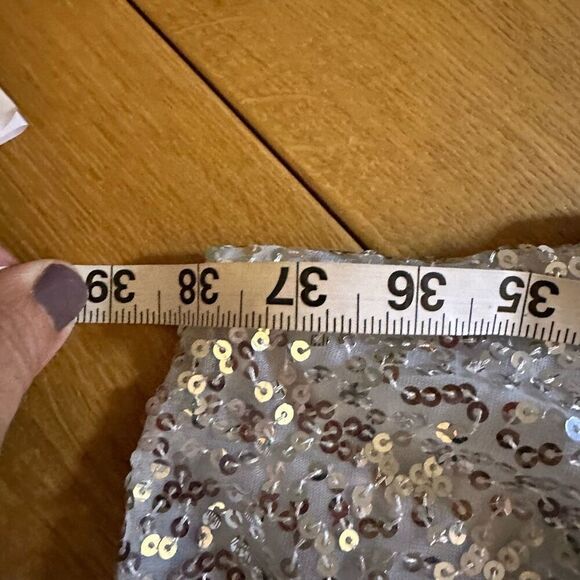 Free people silver sequin flare pants large - Picture 10 of 10